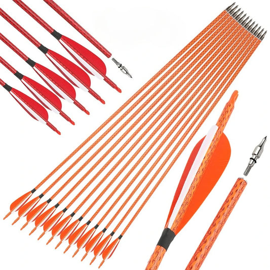 12X 30" Carbon Arrow Archery SP500 Screw Tips Compoundbow Recurve Bow Hunting US