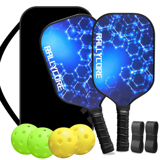 Premium Fiberglass Pickleball Paddles Set of 2 | High-Friction Surface Rackets for Enhanced Control - Perfect for Men & Women