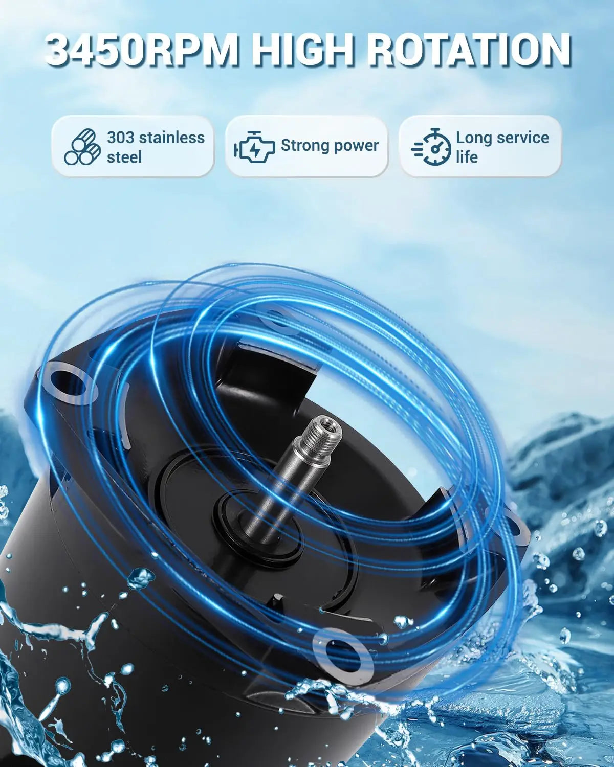 B2855 2 HP Pool Pump Motor & Seal Kit, Up-Rated 56Y Frame, Compatible With Century/Smith Pool Pump Motors, 3450RPM