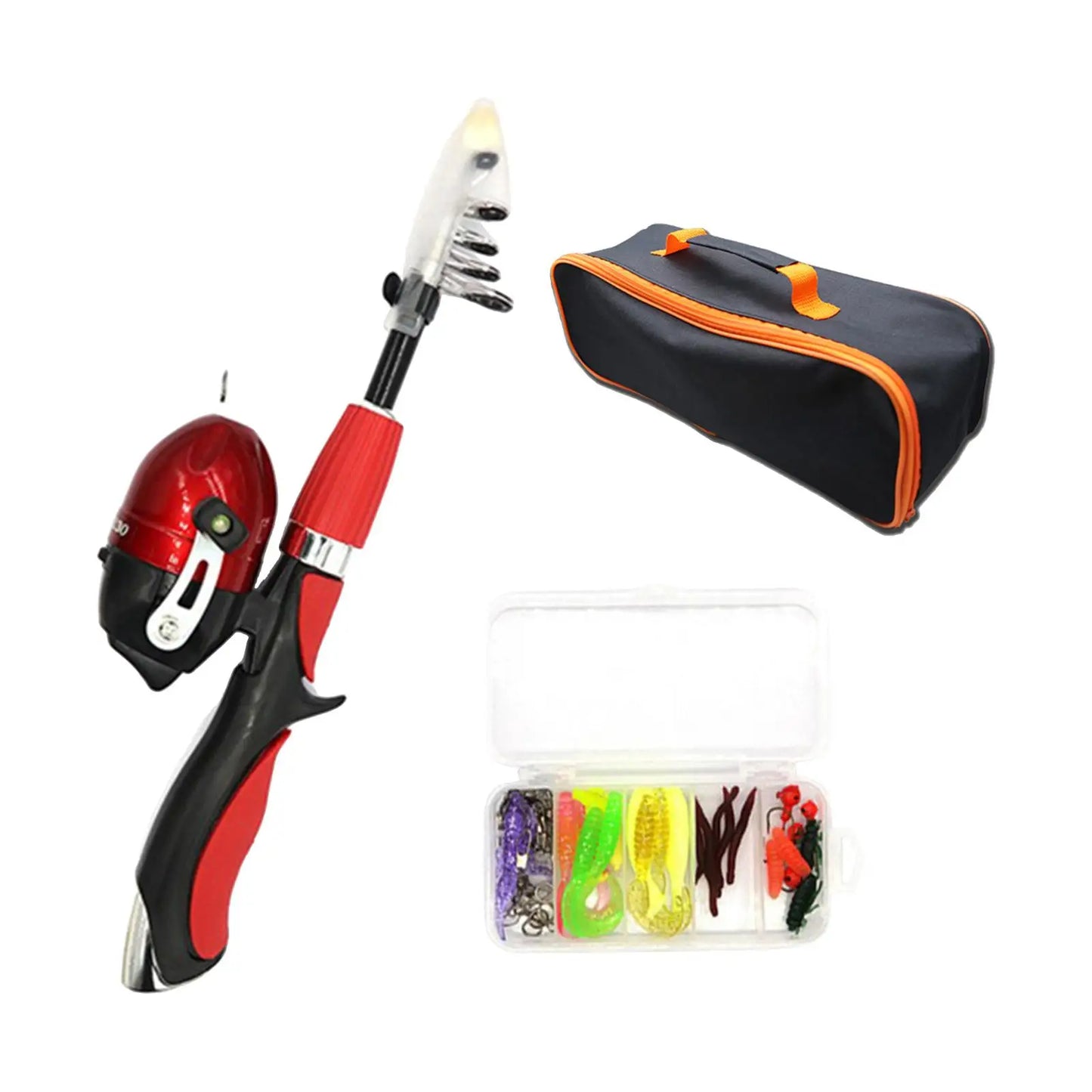 Fishing Rod and Reel Combo with Fishing Reel Traveling Kid Fishing Pole for Travel Boys Girls Kids Children Youth
