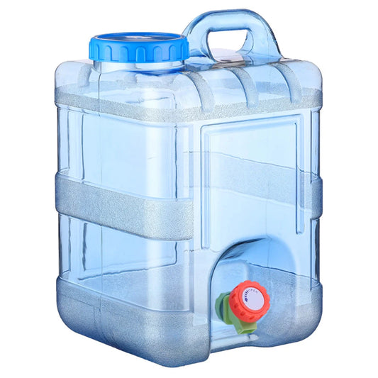 Portable 7.5/10/15L Water Container with Faucet Self-Driving Tour Leakproof Camping Water Bucket Tank for Picnic Hiking ﻿