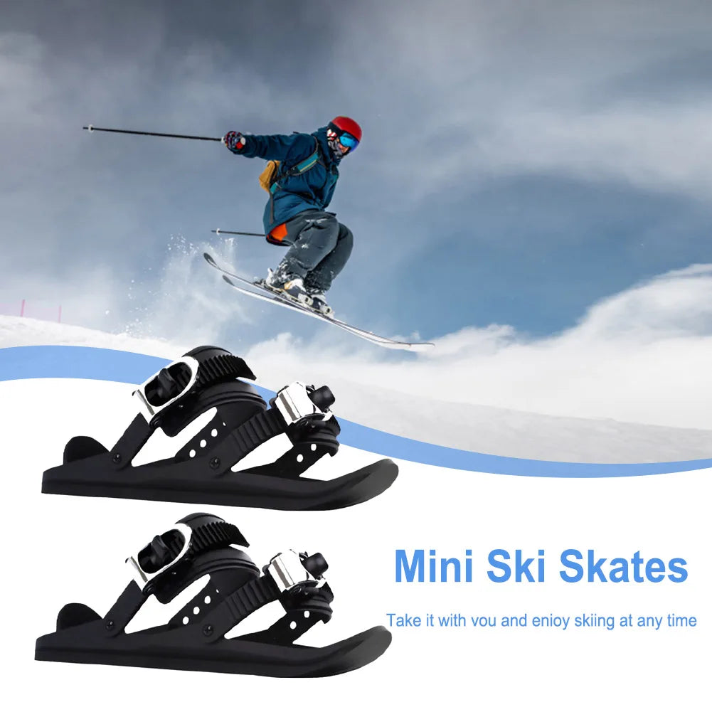 Mini Short Ski Skates Snowboard Boots Skiboards Adjuatable Short Shoe Snowblades for Winter Outdoor Sports