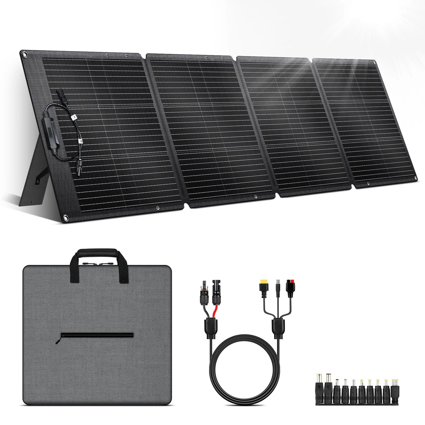 200W Flexible ETFE New Rigid Solar Panel Foldable 12V to 24V Monocrystalline For Camping IP68 Waterproof EU Warehouse Shipping