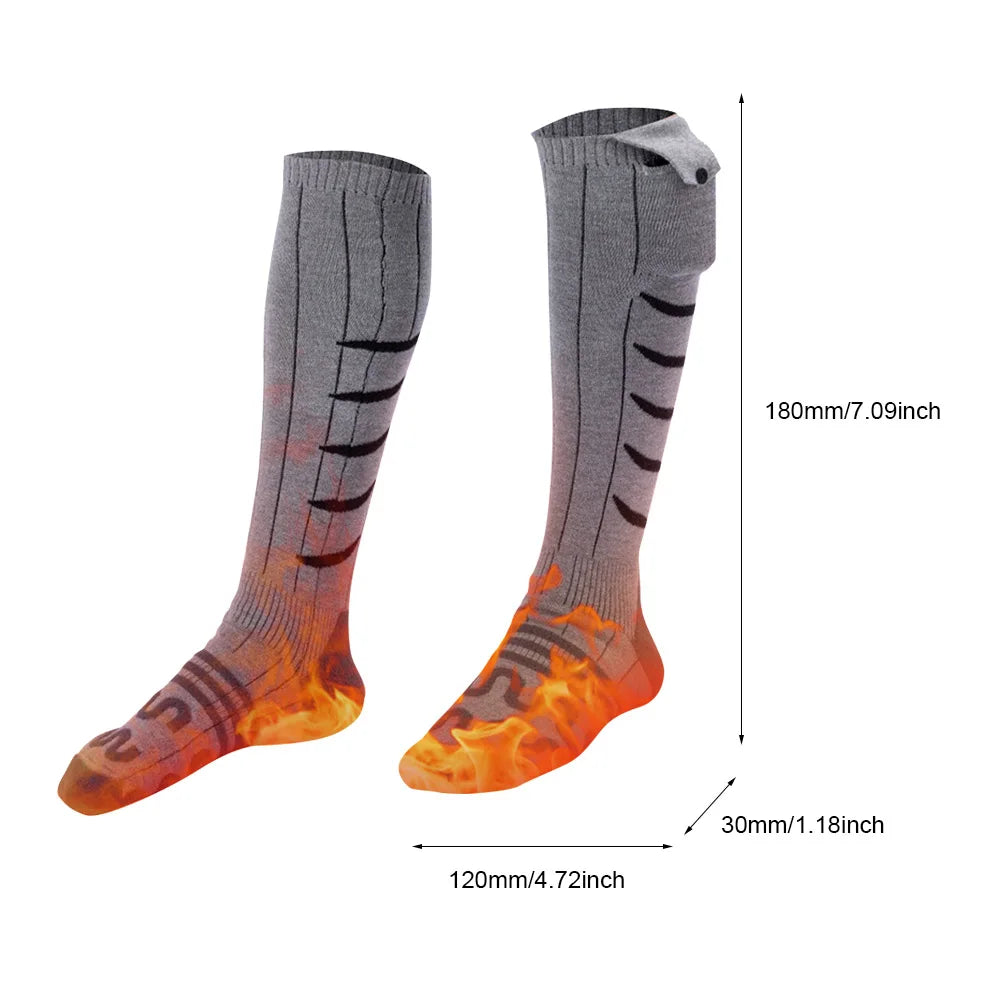 Electric Heating Socks Cold-Proof Winter Warm Thermal Socks Fast Heating Warm Winter Socks Washable for Cycling Camping Skating