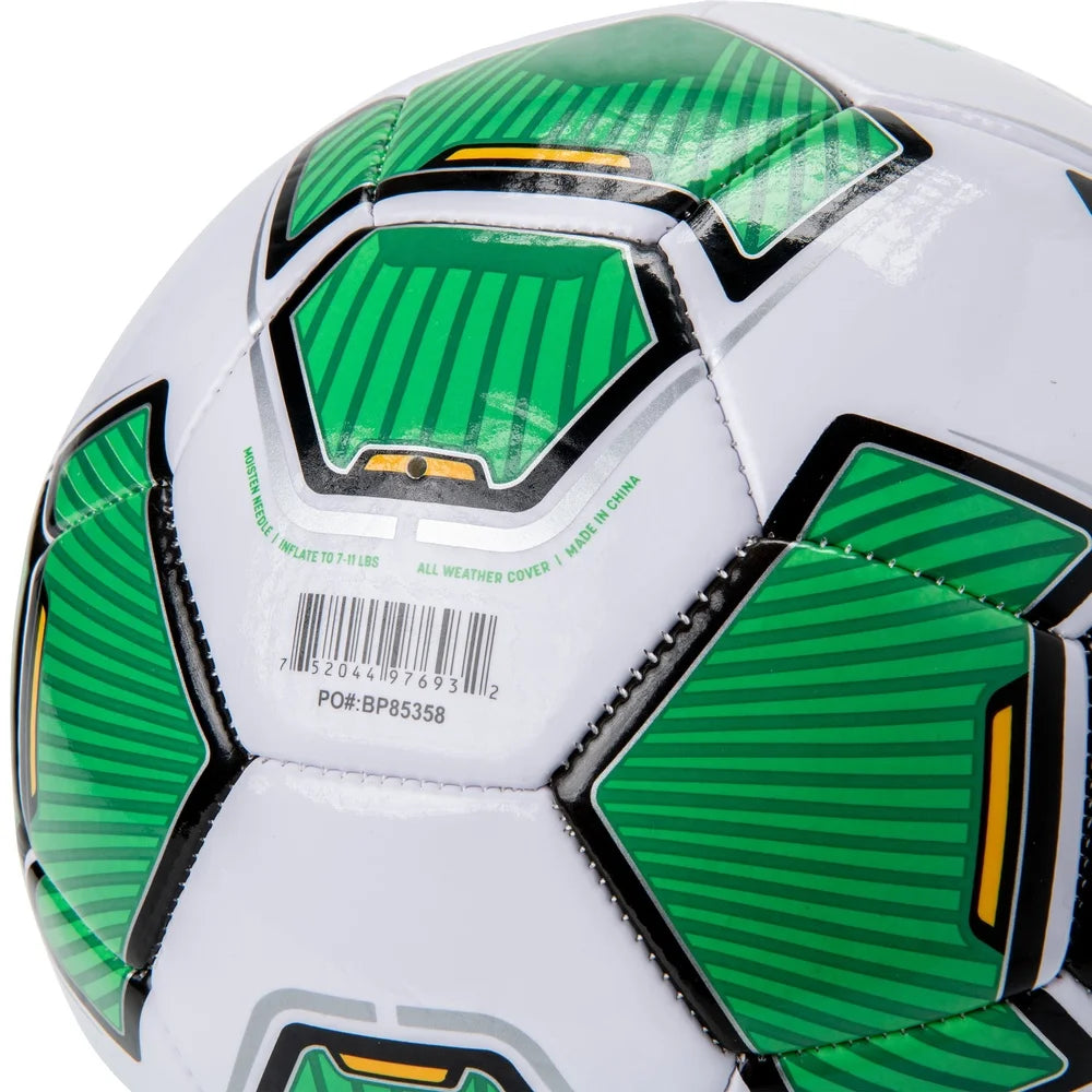 Durable Soccer Ball Size 3 Youth Practice Shiny Synthetic Leather Machine Stitched Air Lock Butyl Bladder Longevity