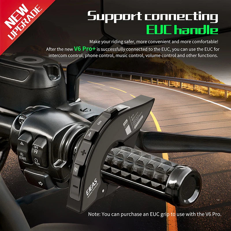 EJEAS Only Official Oversea Store V6PRO+ Motorcycle Intercom Helmet Bluetooth5.1  Headset 6 Riders 800m Communicator Waterproof