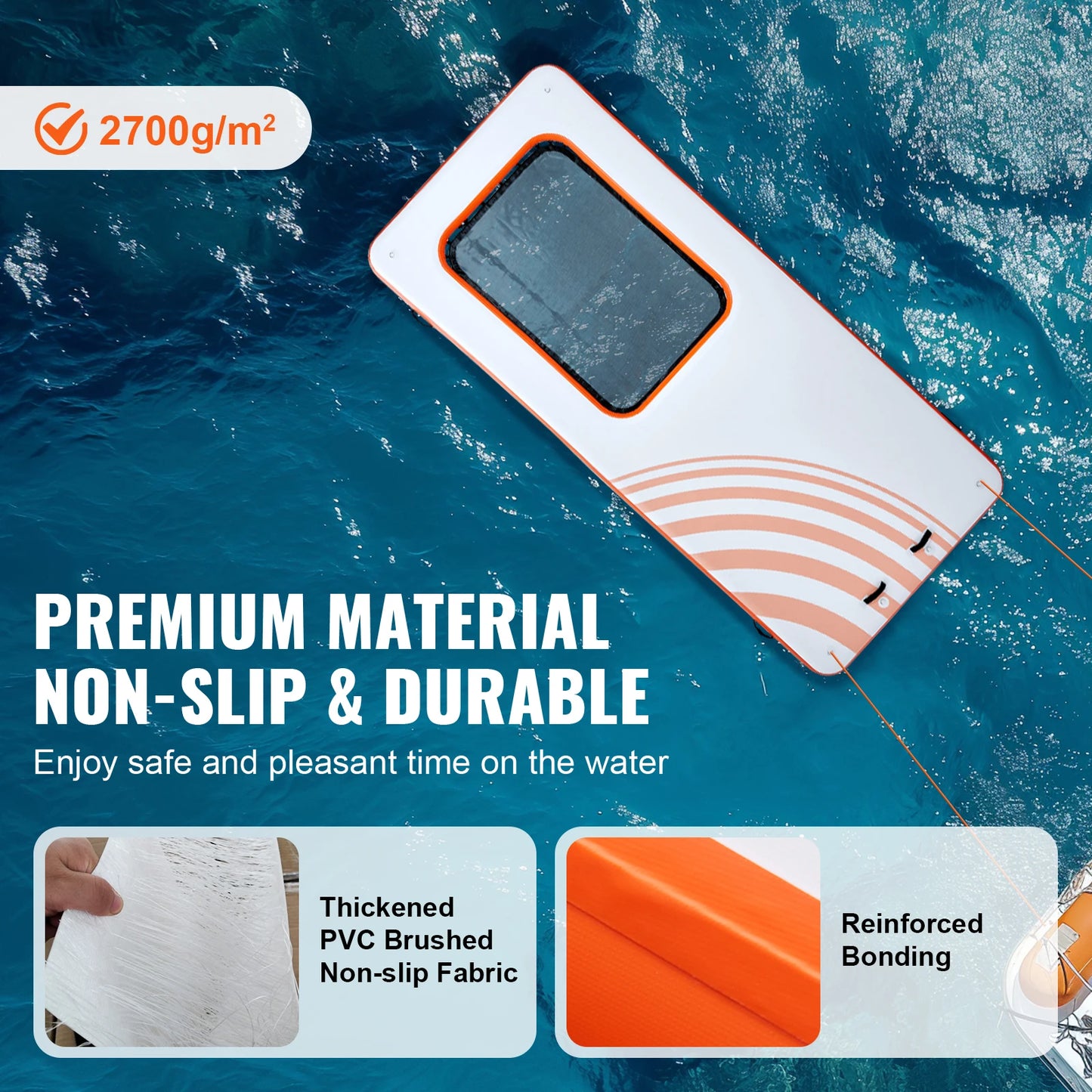 SucceBuy Inflatable Floating Dock  Inflatable Dock Platform Non-Slip Water Floating Dock Mat with Portable Carrying Bag