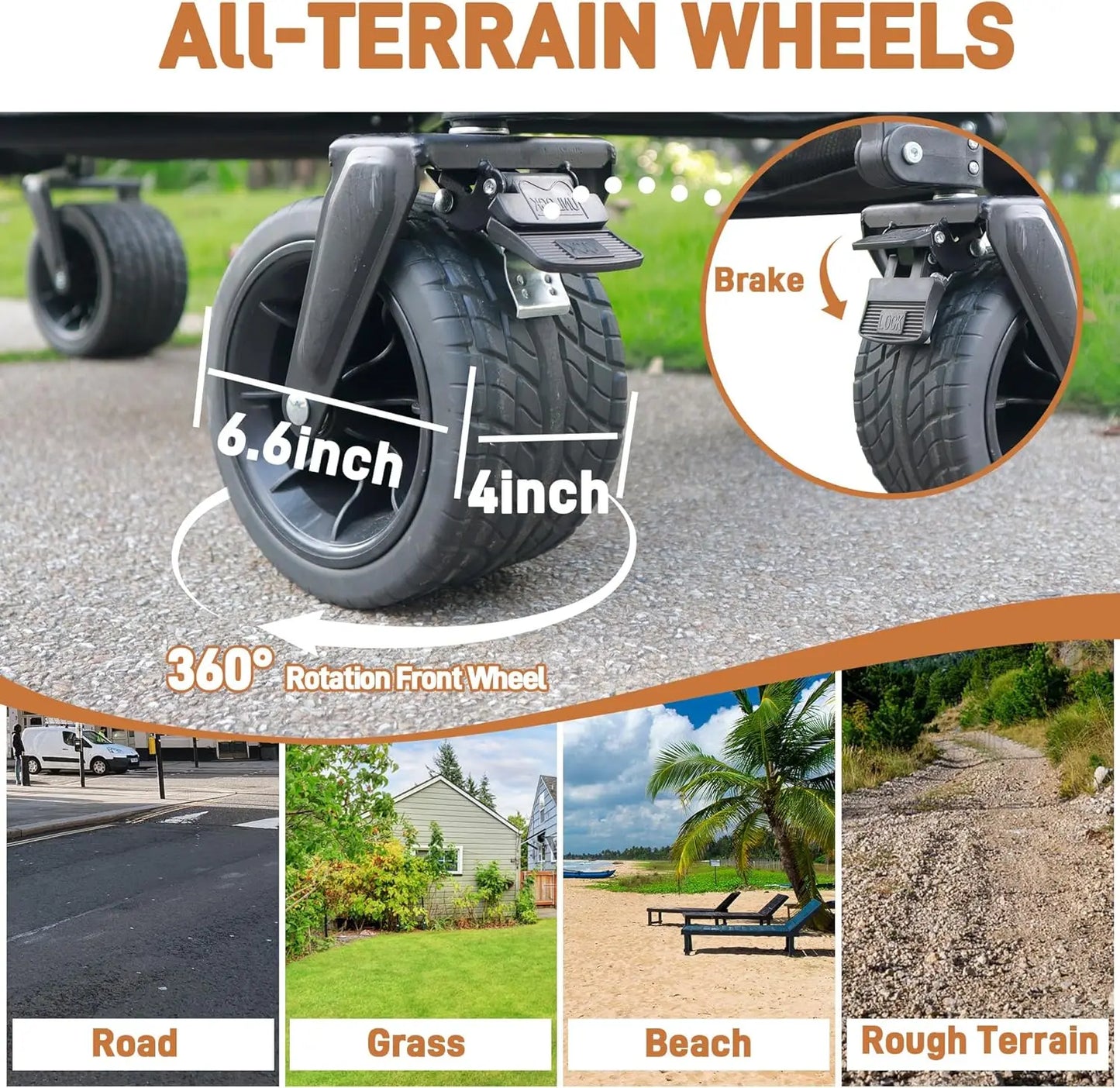 220L Collapsible Foldable Wagon with 350lbs Weight Capacity, Beach Wagon with All-Terrain Wheels & Drink Holders, Heavy Duty Fol