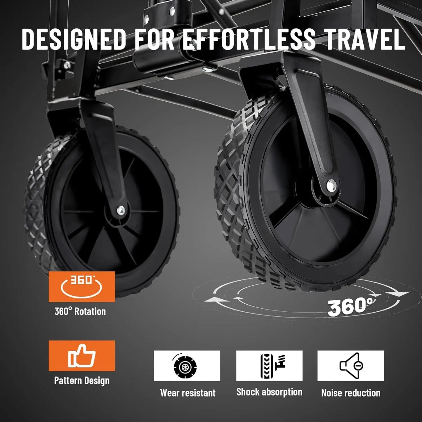 Folding heavy duty station wagon easily carries camping equipment beach chairs garden tools and deep sea military blue