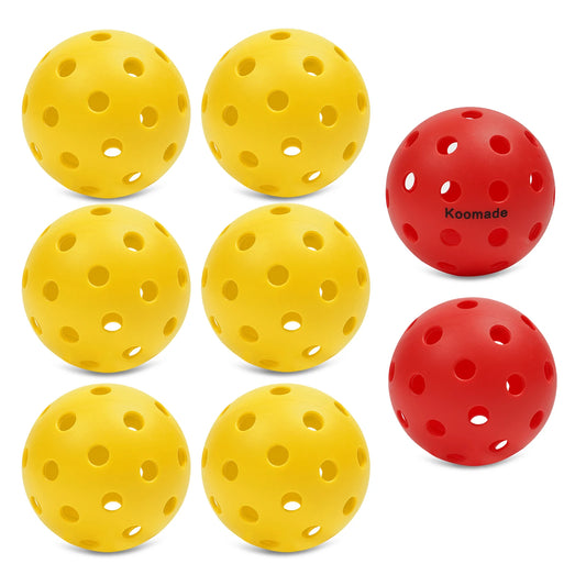 KOOMADE 8/16pcs Pickleball Balls 40 Holes Colorful and Durable Pickleballs 74mm Training Ball Practice Competition Pickleball