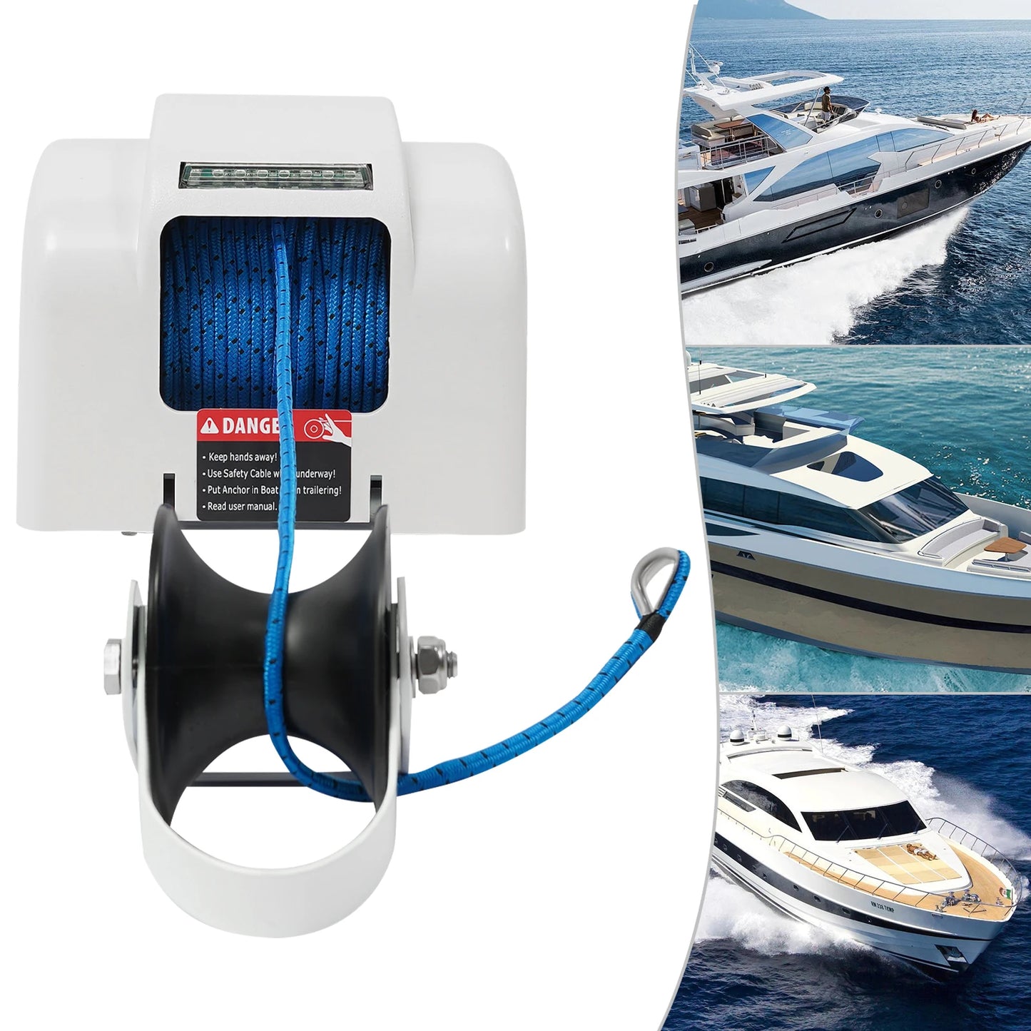 12V Boat Electric Anchor Winch With Remote Wireless Control Marine Saltwater 45LBS