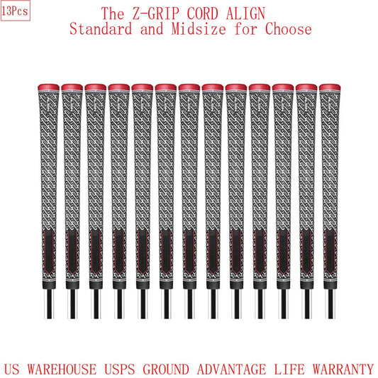 13PCs Golf Grip Z-Grip Cord ALIGN Grip Golf Club Grip Standard/Midsize 60R