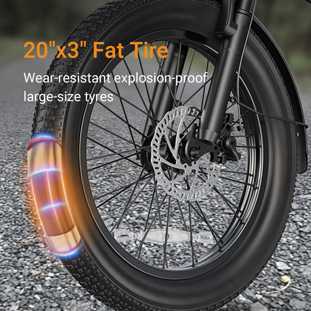 A20 Electric Bicycle 1200W Peak Motor 48V10.4AH Lithium Battery Electric Bike 20*3.0 Inch Fat Tire E-bike