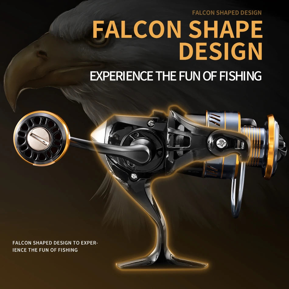 HM NEW Fishing Reel Spinning Reel Metal Reel Cup 10KG Max Drag Power Spinning Wheel High Speed Adapt to Any Water Body