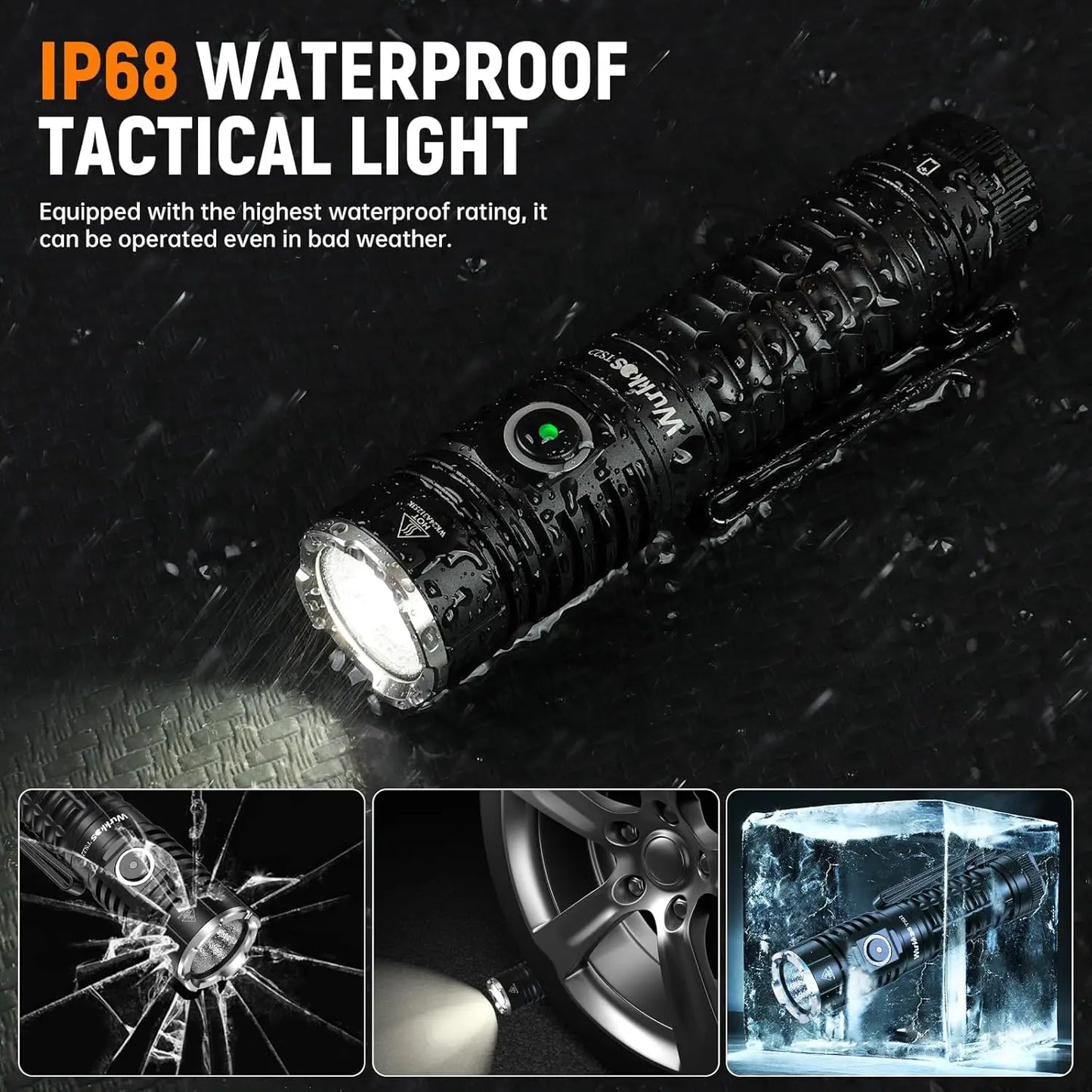 Wurkkos TS22 Rechargeable 21700 LED Flashlight XHP70.2 Powerful Max 4500LM IP68 with Magnet Tail & Reverse Charging for Hiking