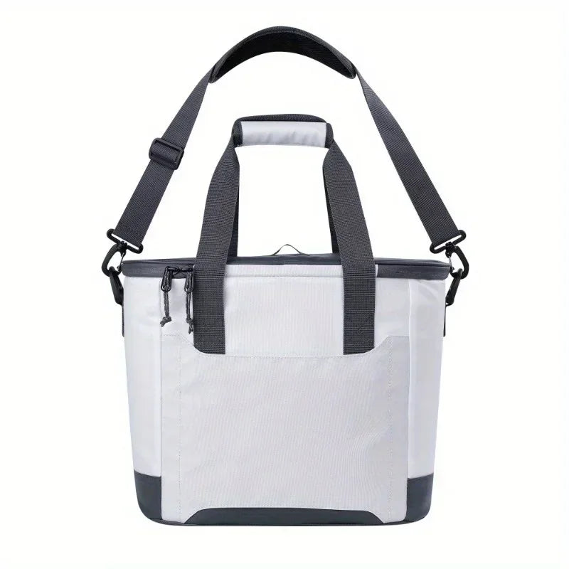 28 Can Capacity Cooler Marine Soft-Sided Tote, White and Gray