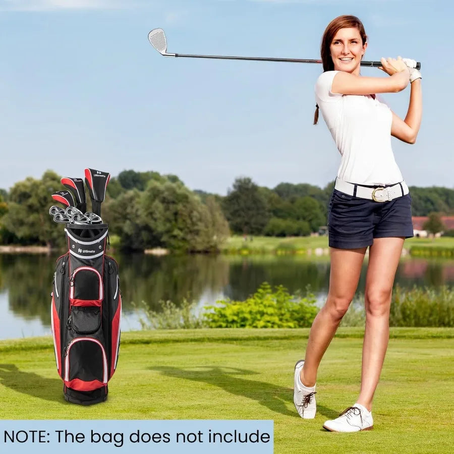 Women's Complete Golf Club Set 9/11pcs Right Handed Ladies Golf Clubs Set with 460cc Alloy Driver 3 Fairway Wood Hybrid 6/7/8/9