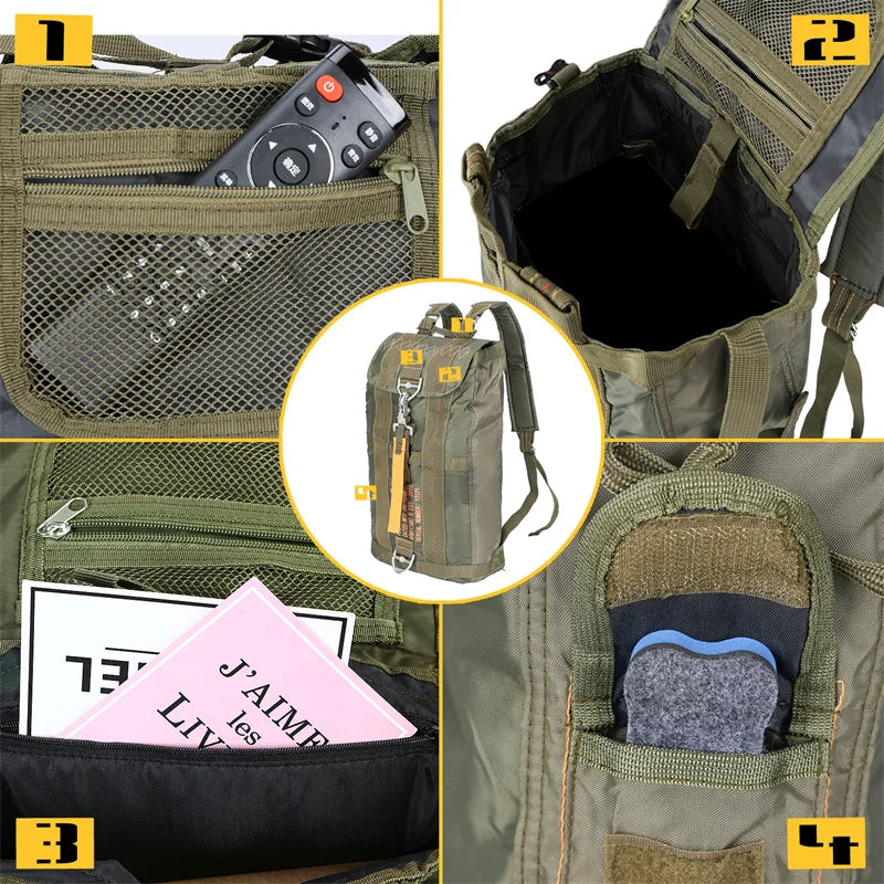 LQARMY Durable All-purpose Backpack Lightweight Carryall Parachute Bag For Outdoor Hunting Trips Hiking School Carry Adventures