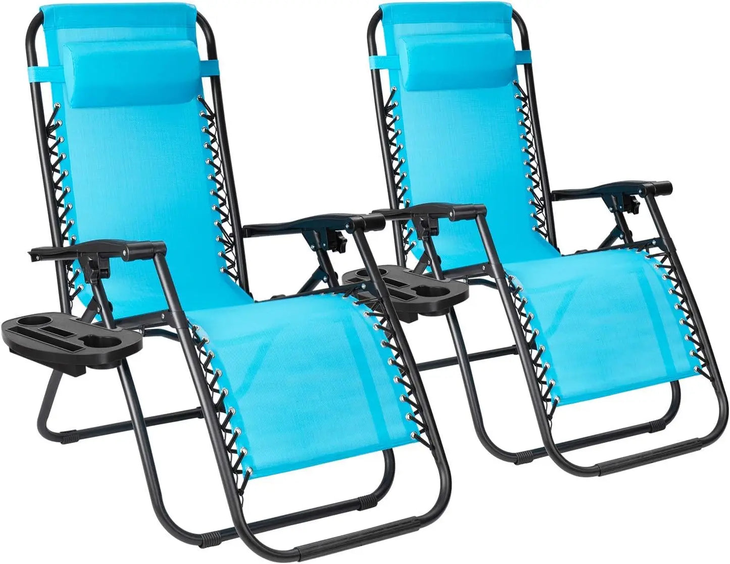 Flamaker Patio Zero Gravity Chair Outdoor Folding Lounge Chair Recliners Adjustable Lawn Lounge Chair with Pillow for Poolside