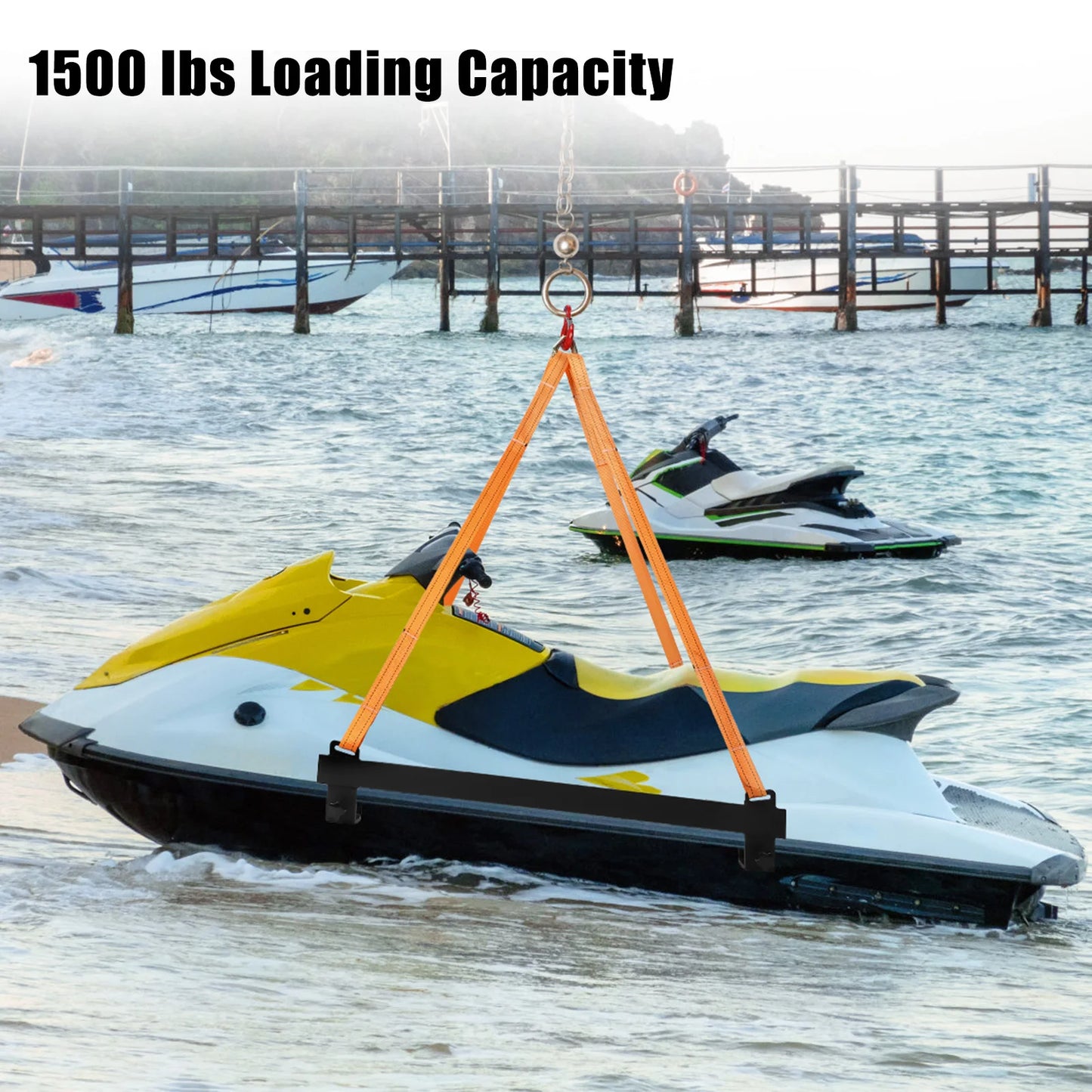 Watercraft Lift Sling,1500lb Polyester Lifting Straps Watercraft Capacity Jet Ski Lift Sling for Personal Watercraft