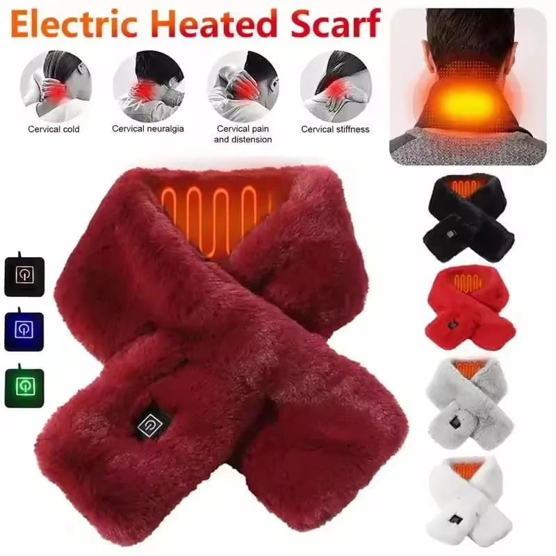 Winter Heating Scarf for Women Men USB Heating Scarf Temperature Electric Heating Scarf for Winter Outdoor Camping Hiking Skiing