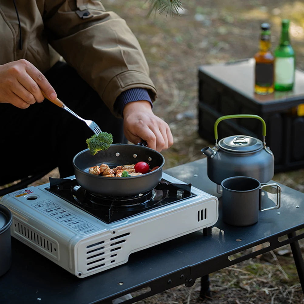 3PCS Outdoor Camping Pot Set 2-3 Person Outdoor Cookset Cooking Kit with Mesh Bag for Camping Backpacking Outdoor Cooking Picnic