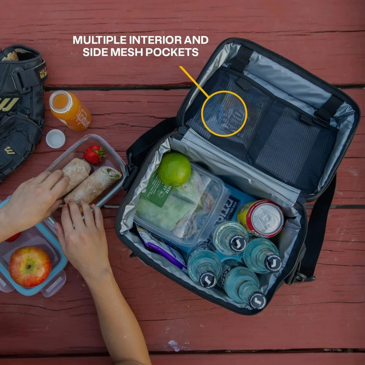 Black 16QT Collapsible Soft Cooler 15 Can, with Bottle Opener Insulated Bag for Everyday Picnics & Travel Use