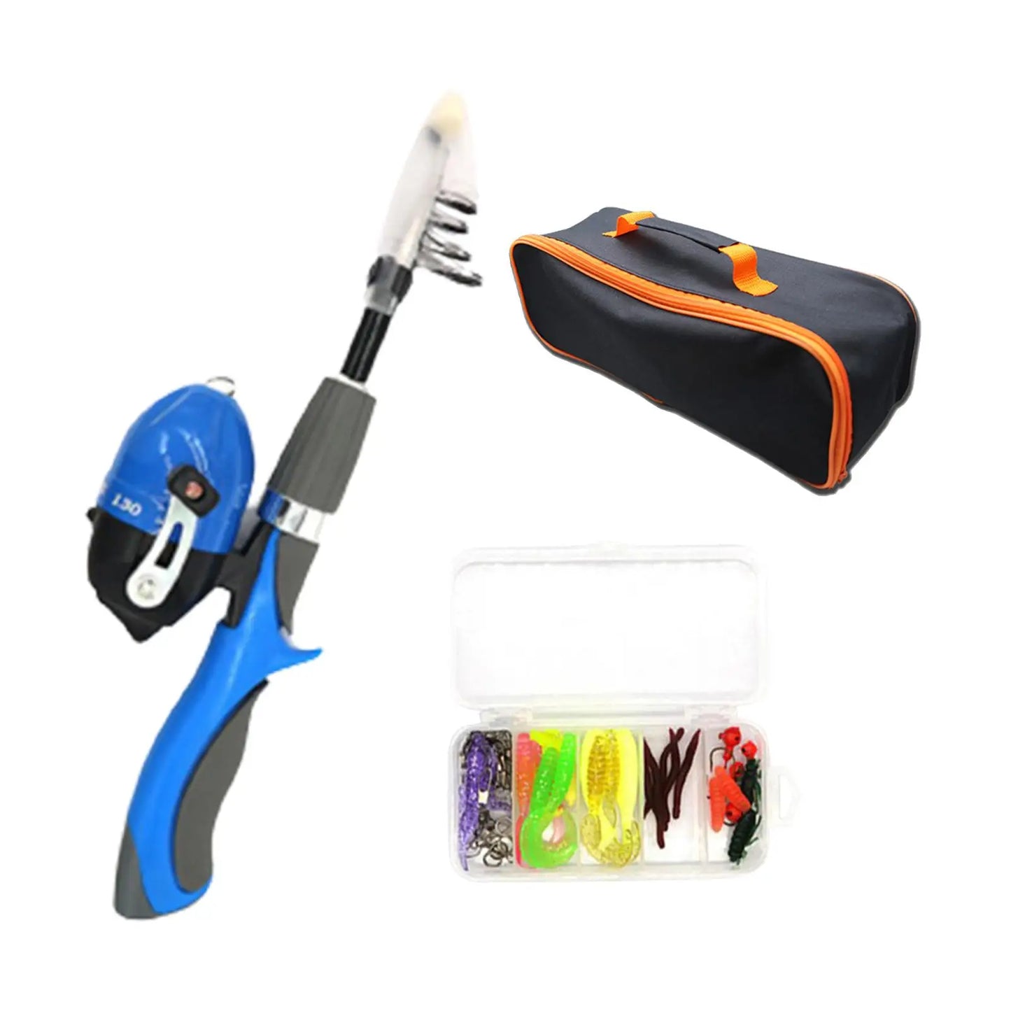 Fishing Rod and Reel Combo with Fishing Reel Traveling Kid Fishing Pole for Travel Boys Girls Kids Children Youth