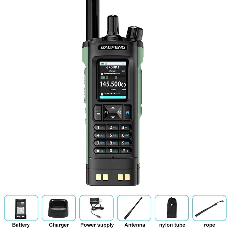New BAOFENG UV-32 Walkie Talkie GPS 10W Bluetooth APP Programming Multi Band Wireless Copy Frequency Type-C UV32 Ham 2 Way Radio
