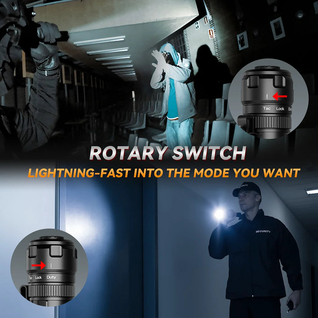 Sofirn SK1 SFT25R LED Tactical Flashlight 18650 Rechargeable 1300LM Powerful Torch With Rotary Switch