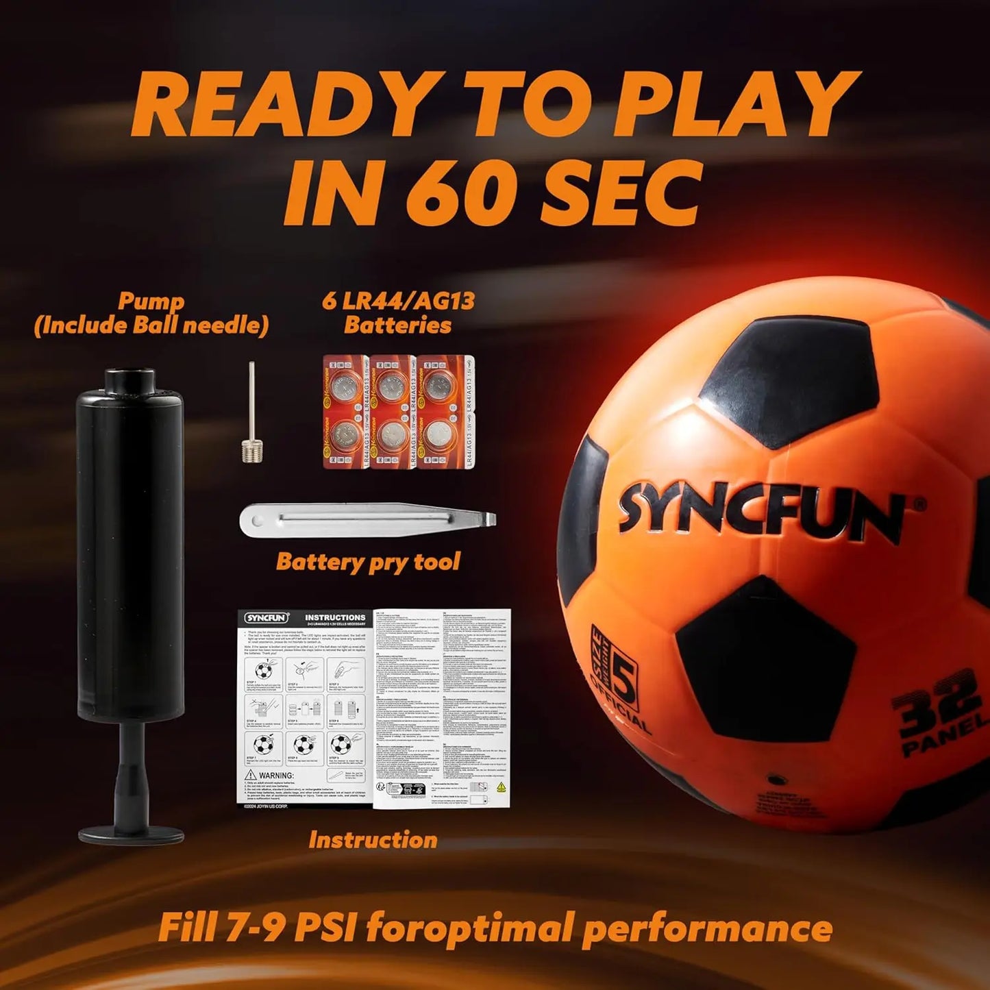 JOYFY Glow in The Dark Soccer Ball Light Up Soccer Night Sports Gear Gifts Games Red Glowing Ball  for Teen Boy Toys Gifts