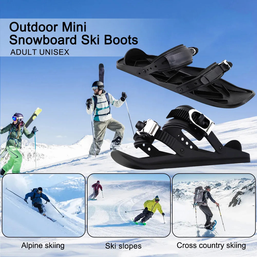 Mini Short Ski Skates Snowboard Boots Skiboards Adjuatable Short Shoe Snowblades for Winter Outdoor Sports