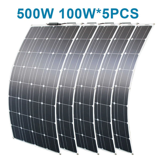 DGSUNLIGHT 100w 200w 12v portable Solar Panel Flexible 18V 800W plate CELLS Monocrystalline silicon