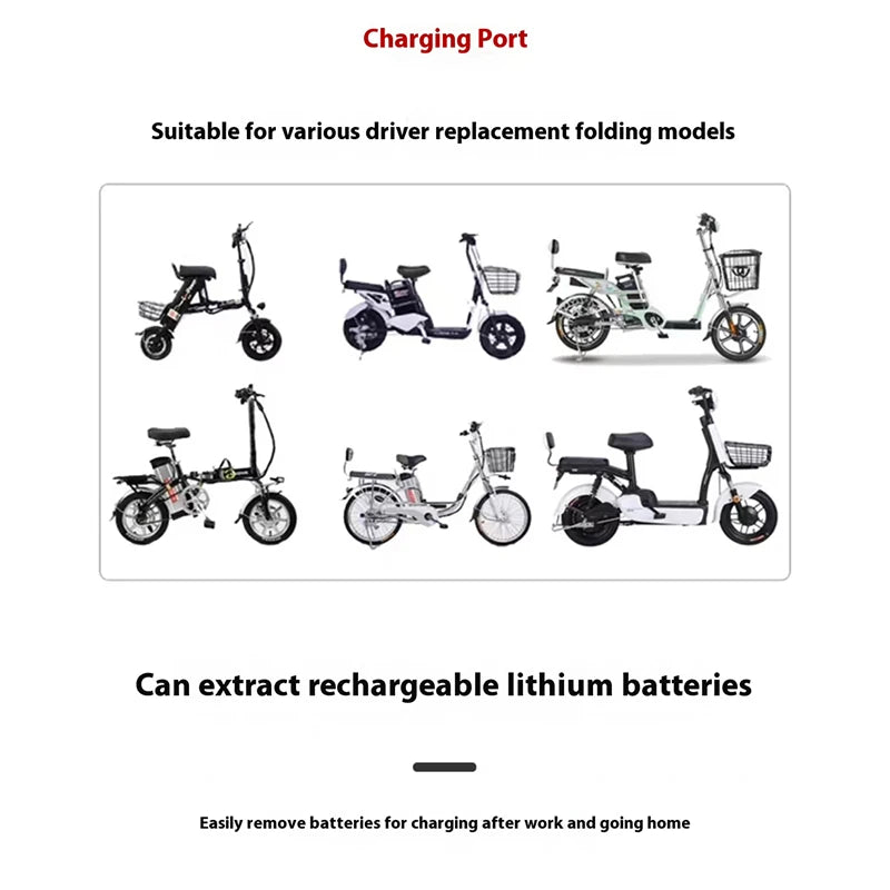 Silver Fish 36V/48V/60V 10Ah 20A lithium battery pack suitable for 1800W handheld folding two wheeled scooter battery+5A charger