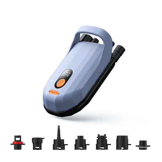 AIRBANK D6PRO SUP Electric Air Pump with Battery 7800mAh 20PSI Max Rechargeable 12V DC Car Connection Pump for Boards, Surf Kite