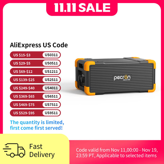 PECRON EP3000-48V 3072Wh Portable Power Station Expansion Battery for E3600LFP Solar Generator for Home Use,  RV, Camping