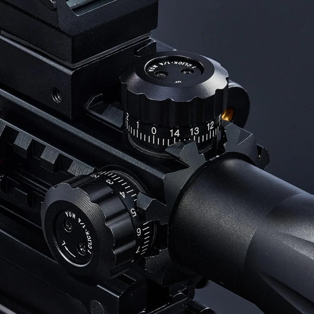 Rifle Scope Red Dot Laser Combo 4-12x50 Illuminated Optics with 4 Reticle Red Green Reflex Sight, Green Dot Laser Sight