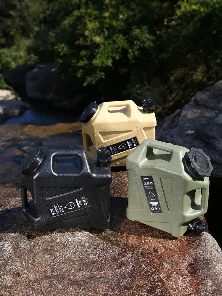 12L Camping Water Container No Leakage Emergency Water Can BPA Free Large Capacity Outdoor Hiking Accessories