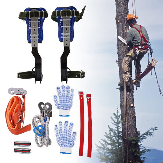 Tree Climbing Spikes Set for Tree Work Adjustable Tree Climbing Gear Set Climbing Spike Tree Climbing Tool with Safety Belt&Rope