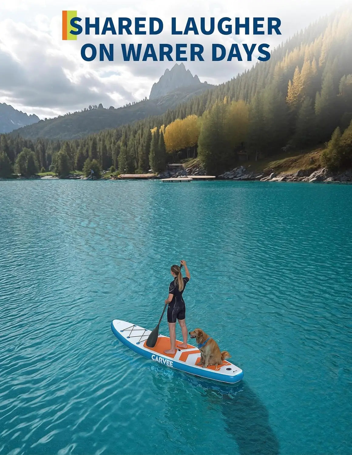 Inflatable Stand Up Paddle Board, 10.6Ft 11Ft Paddle Boards with Premium Accessories, Non-Slip EVA Deck, Ultra-Light Carry Bag