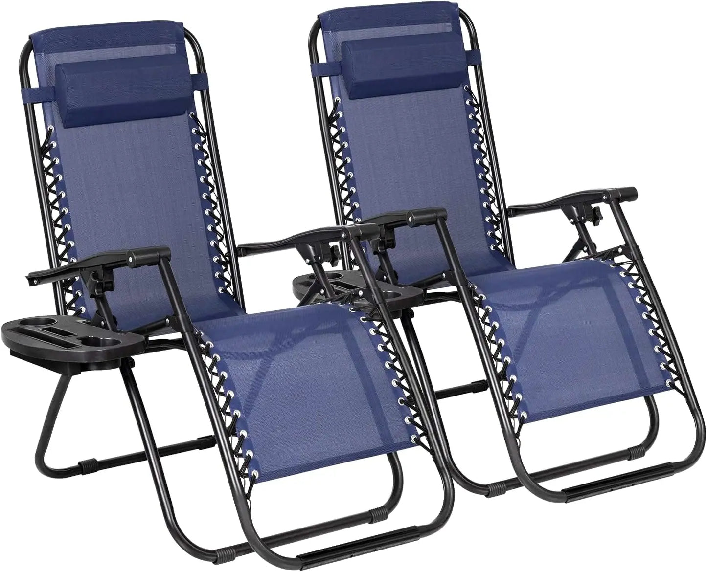 Flamaker Patio Zero Gravity Chair Outdoor Folding Lounge Chair Recliners Adjustable Lawn Lounge Chair with Pillow for Poolside