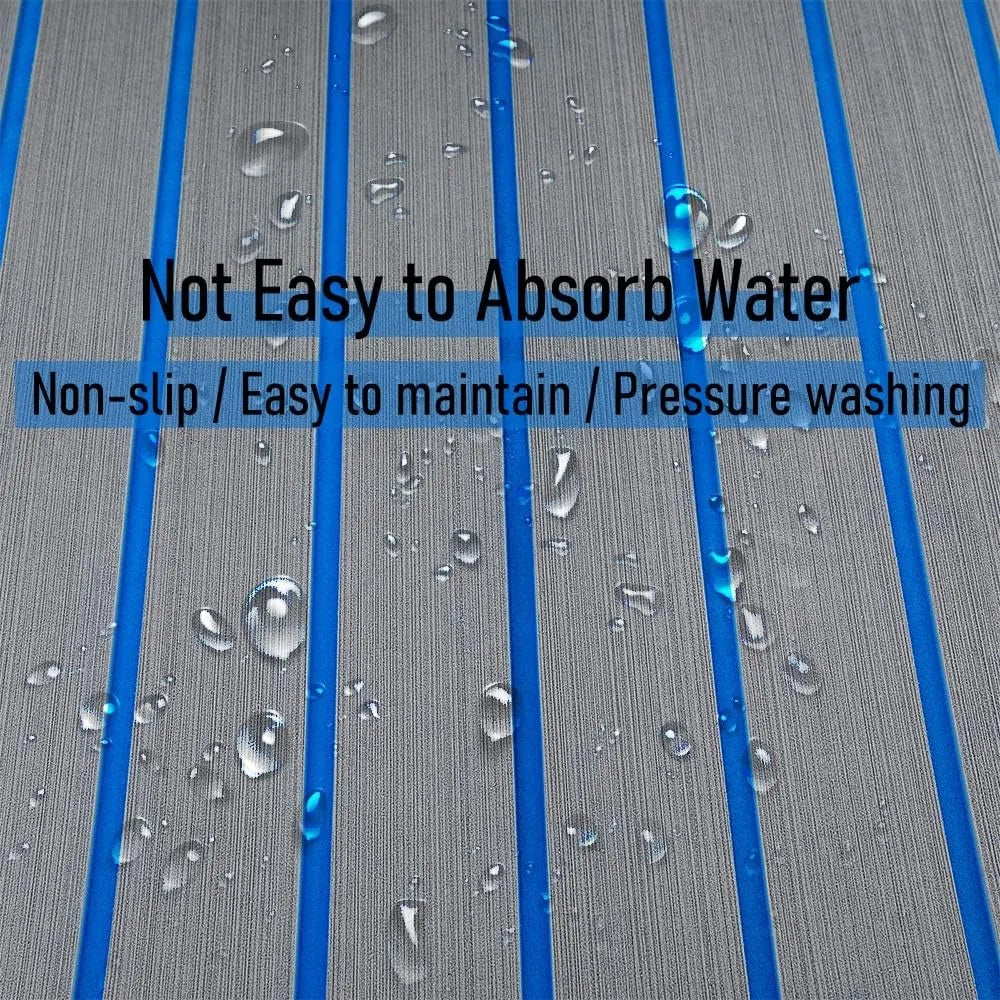 Boat Decking EVA Foam Flooring Sheet Faux Teak Marine Mat Boat Yacht Carpet Kayak RV Swimming Pool Non-Slip Flooring Mat