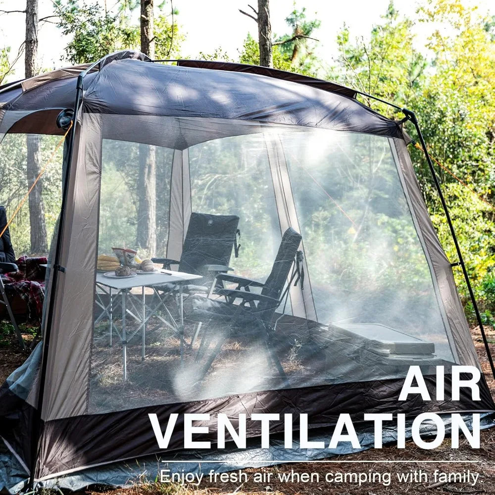 12' x10' Screen House Tent Netted Canopy Mesh Tents for Camping 8-10 Person Sun Shelter