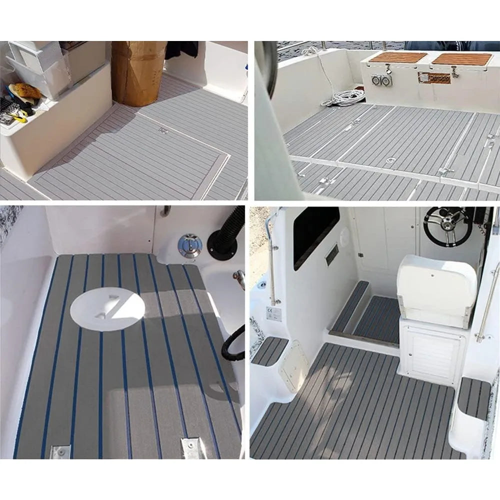 Boat Decking EVA Foam Flooring Sheet Faux Teak Marine Mat Boat Yacht Carpet Kayak RV Swimming Pool Non-Slip Flooring Mat