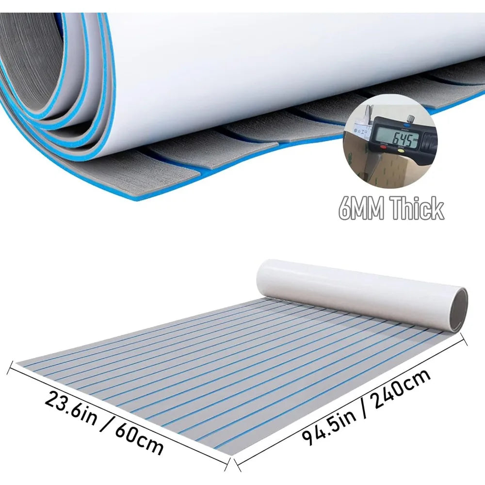 Boat Decking EVA Foam Flooring Sheet Faux Teak Marine Mat Boat Yacht Carpet Kayak RV Swimming Pool Non-Slip Flooring Mat