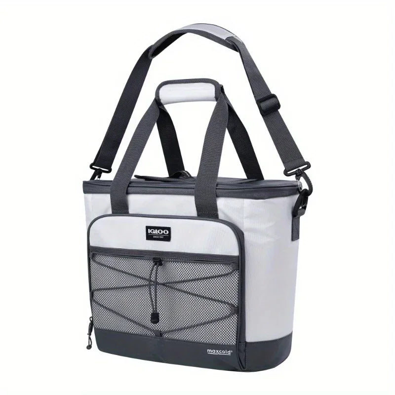 28 Can Capacity Cooler Marine Soft-Sided Tote, White and Gray