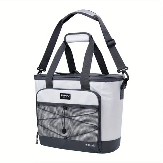 28 Can Capacity Cooler Marine Soft-Sided Tote, White and Gray
