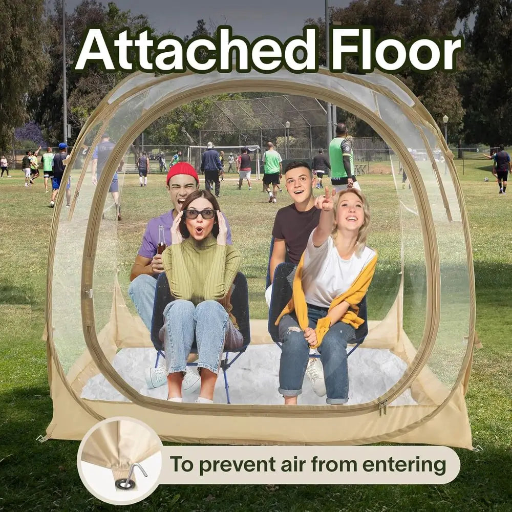 All-Weather 360° Clear View Bubble Tent for 1-4 People, UV Protection, Waterproof, Ideal for Camping and Outdoor Sports