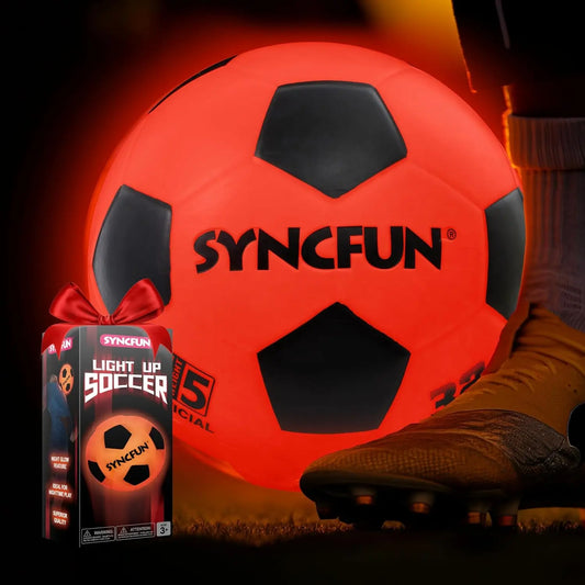 JOYFY Glow in The Dark Soccer Ball Light Up Soccer Night Sports Gear Gifts Games Red Glowing Ball  for Teen Boy Toys Gifts