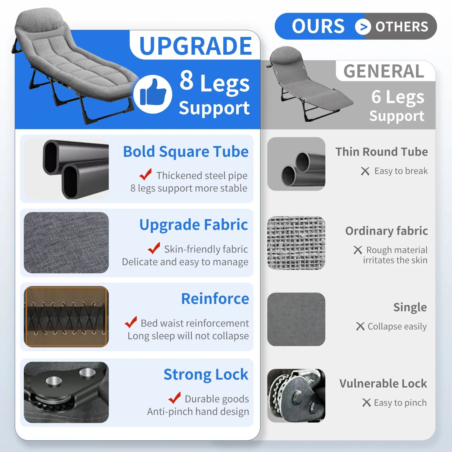 American Folding Bed, Household Single Sofa Bed, Nap And Nap Lounge Chair, Essential For Courtyard Sunbathing